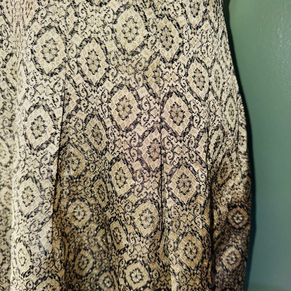 Talbots Black and Cream Geometric Midi Dress - Picture 4 of 8